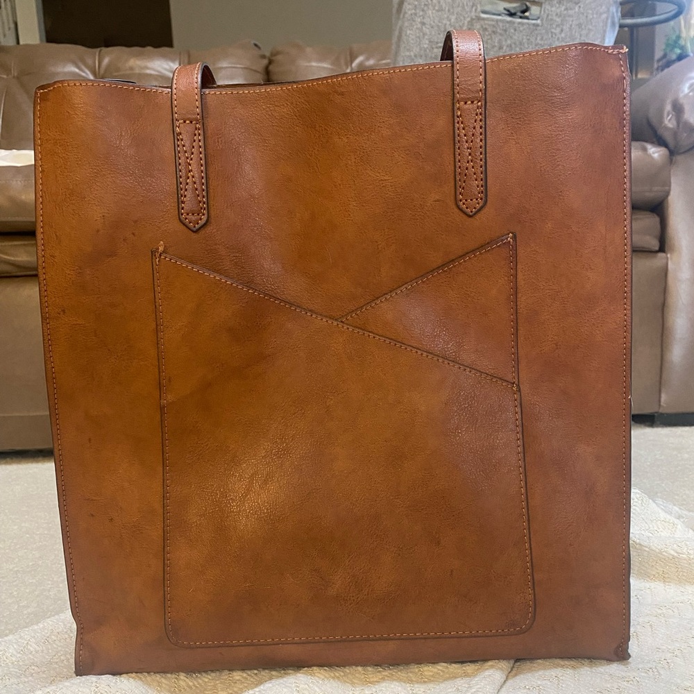 Maurice’s Large Faux Saddle Brown Tote
